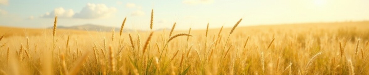 Fototapeta premium Softly swaying Pampas grasses in a gentle breeze, wildflowers, wheat