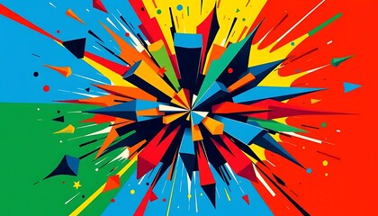 Fototapeta premium Abstract Colorful Geometric Explosion Design