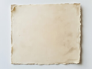 Obraz premium vintage cream coloured piece of a4 paper on white background