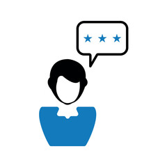 Client satisfaction feedback icon.