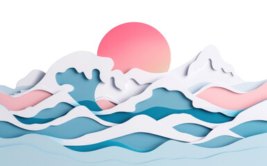 PNG Wave art painting nature.