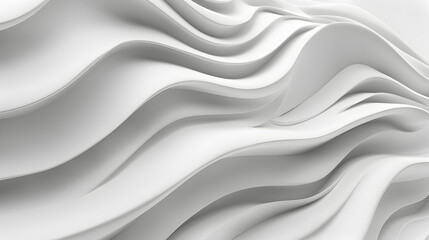 A smooth, flowing white surface with gentle waves and curves, creating a serene aesthetic.