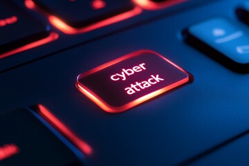 Cyber attack highlighted on a computer keyboard during a digital security discussion in an office setting