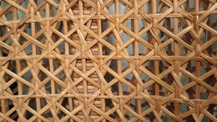 Naklejka premium Close up of rattan chair
