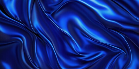 Obraz premium Beautiful wavy blue cloth fabric texture. Abstract background design