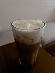 Iced chocolate mocha refreshment coffee drink