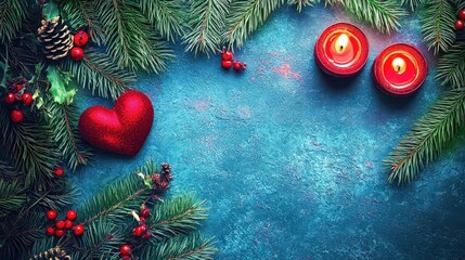 Two wooden hearts and a burning candle on the table. Blurred wooden background. Beautiful festive sensual warm composition. Concept of Valentine's day, wedding, birthday. I love you.