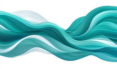 Naklejka premium Abstract teal wave flow on white background for modern design