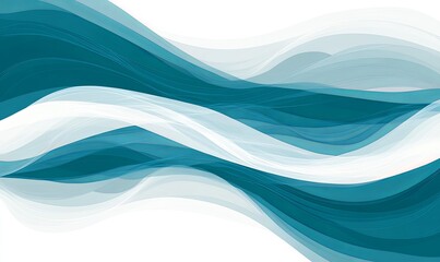 Fototapeta premium Abstract teal waves background for design
