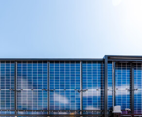 Obraz premium Mobile solar unit. Mobile solar energy plant.