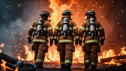 Fototapeta premium Illustration of a Firefighter in Honor of International Firefighters' Day