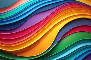 Obraz premium Colorful Layered Paper Cut Background: Modern Business Presentation Template