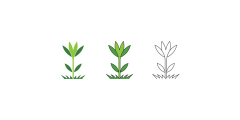 Nature-Inspired Growth Icon Flat, Colored, and Outline Styles