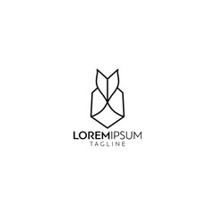 Modern Geometric Abstract Logo Design with Bold Outline