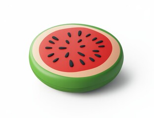 Fototapeta premium Round watermelon-design container isolated on white.