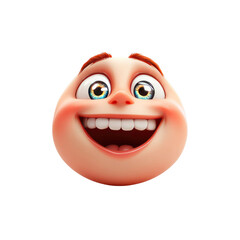 Joyful 3D Cartoon Face Big Smile and Sparkling Eyes