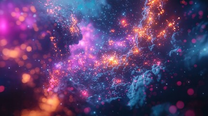 Cosmic Nebula: A Vibrant Celestial Dance