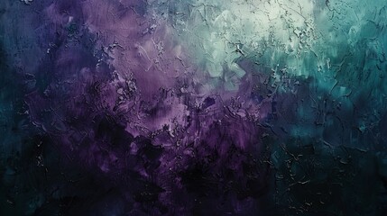 Fototapeta premium Abstract Grunge Texture Background, Dark Purple And Green Artistic Wall, Rough Uneven Surface