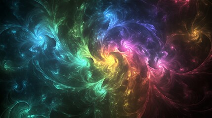 Fototapeta premium Abstract swirling nebula cosmic rainbow energy