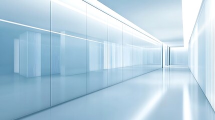 Obraz premium Modern Glass Hallway Interior Design Architecture