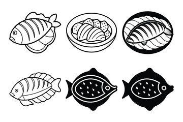 Fish Food sets icon vector on White Background ,Vector Art Illustration on white background.