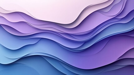 Modern abstract business card background with gradient waves in soft blue and purple tones