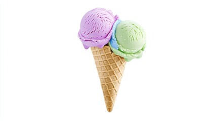 Two scoops of pastel ice cream