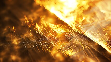 An abstract background of a golden, undulating surface with a pattern of dots.