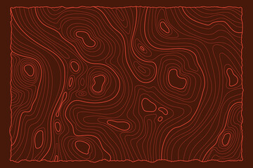 Topographic Landscape Map. Banner with geographic mountain relief. Wavy abstract contour background with cartography texture 