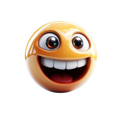 3D Render of a Joyful Laughing Emoji, Big Grinning Smile, Happy Face Expression