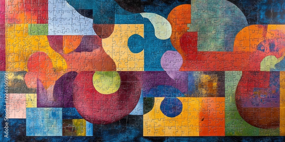 Aufkleber A puzzle coming together to form a complete picture, symbolizing the process of piecing together abstract concepts