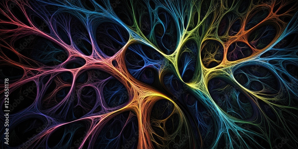 Poster Neural pathways in a brain forming intricate patterns, metaphorically showing the connections within the human mind and how ideas link and spark