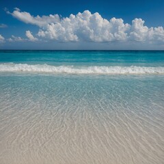 Fototapeta premium A clean, white sand beach with sapphire-colored water and no distractions.