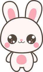 Cute Kawaii Bunny Illustration for Valentine's day.