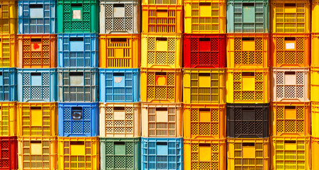 multicolor plastic basket, manufacturing, food and export industries