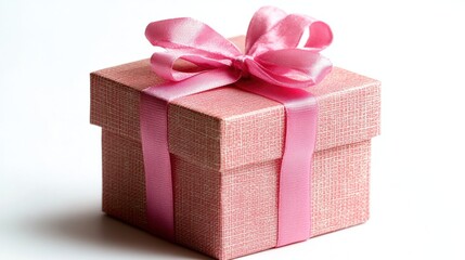 Obraz premium Pink Gift Box with Ribbon