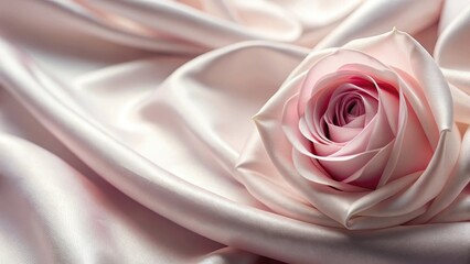 Soft pink rose petals gently unfolding on a luxurious soft silk fabric background,flowers,  flowers, feminine, delicate, luxury, lace