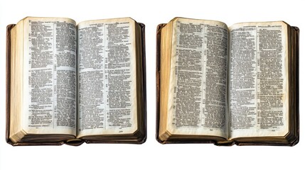 Obraz premium Antique Open Book, Old Testament, Ancient Text, Leather Binding