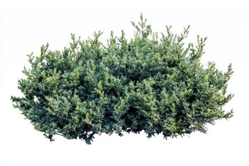 Obraz premium Lush green shrub, isolated on white background, landscaping design element