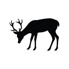 Deer silhouette vector illustration. © tanbirmiah
