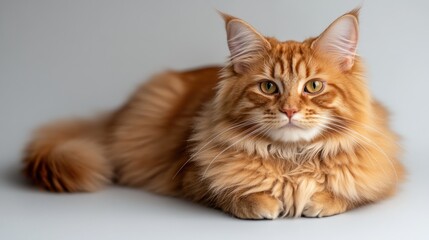 Obraz premium Red Maine Coon cat sitting