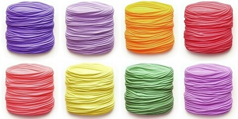 Colorful Pastel Yarn Rolls Soft Texture Craft Supplies Bright Rainbow Handmade Knitting Crochet Projects art