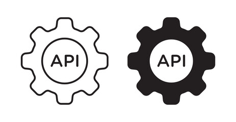 API icon pack in flat and line vector.