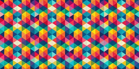 Vibrant geometric shapes in various colors overlapping and blending together to create a unique abstract seamless pattern background , colorful, patterns