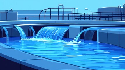 Water Treatment Plant, Modern Wastewater Treatment Facility