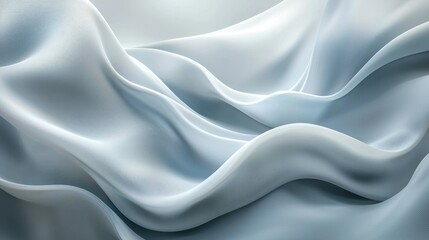 Obraz premium Abstract Drapery: Serene Waves of Light Blue Silk