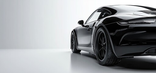 Black sports car with blank surface for your creative design