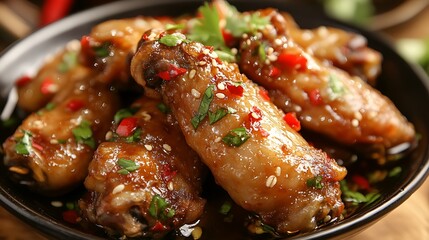 Chicken drumsticks fried in boiling oil