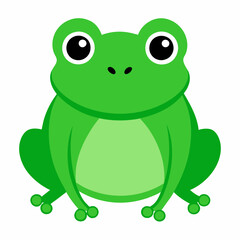 Obraz premium Vector of a green frog on white background.
