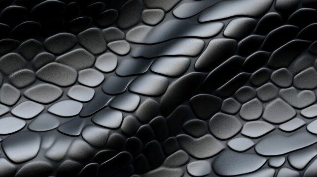Black Mamba snakeskin animal pattern, seamless, tileable.